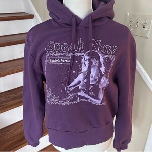 Taylor Swift’s Speak Now(Taylor's Version)Purple Cropped Distressed Hoodie S New